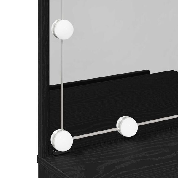 Σετ Καθρέφτη vidaXL με LED Μαύρη Δρυός Επεξεργασμένου Ξύλου