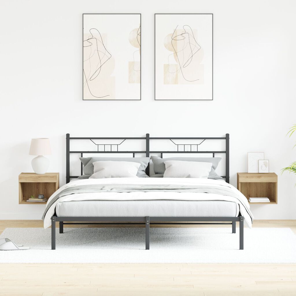 vidaXL Ντουλάπες με LED Φώτα 2 τεμ Καφέ Δρυς 40x30x30 εκ