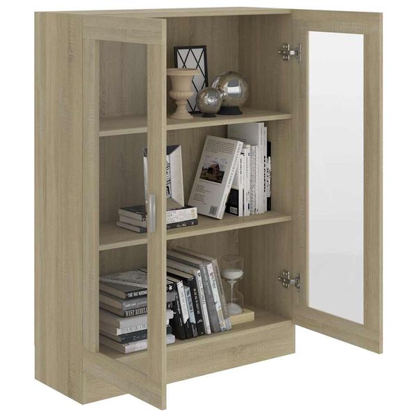 vidaXL Βιτρίνα Χρώμα Sonoma Δρυς 82,5 x 30,5 x 115 εκ. Επεξ. Ξύλο