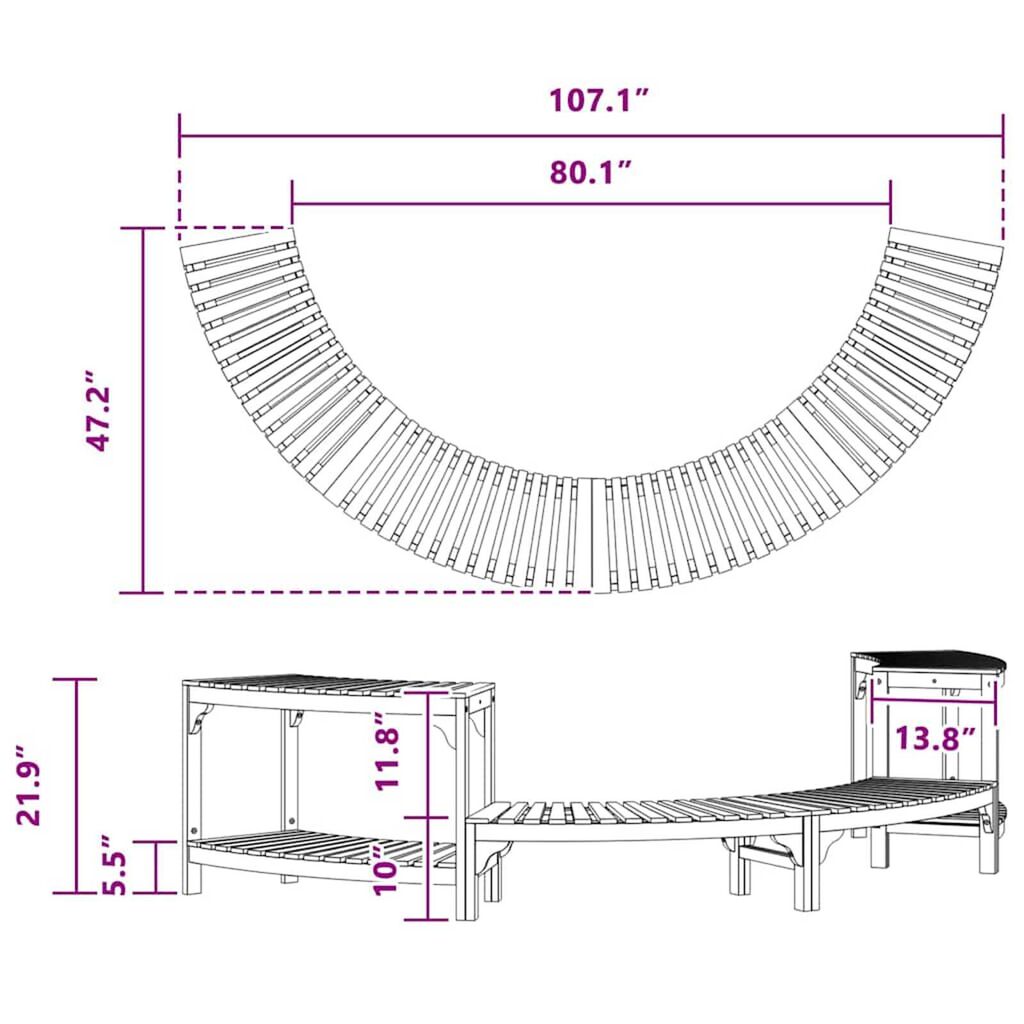 vidaXL Περίβλημα Τζακούζι Καφέ 272 x 120 x 55.5 εκ. Μασίφ ξύλο ακακίας