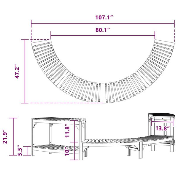 vidaXL Περίβλημα Τζακούζι Καφέ 272 x 120 x 55.5 εκ. Μασίφ ξύλο ακακίας