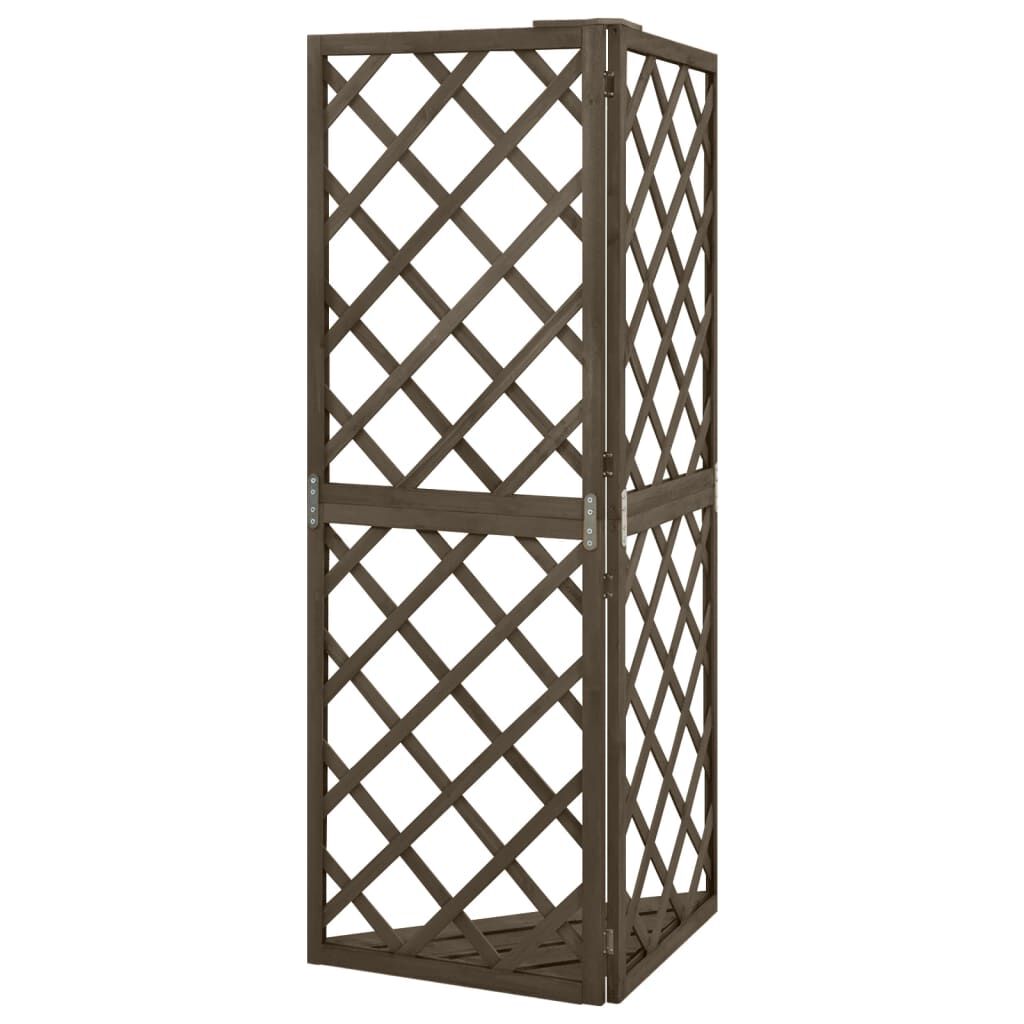vidaXL Καφασωτό Γωνιακό Γκρι 50 x 50 x 145 εκ. Μασίφ Ξύλο Ελάτης