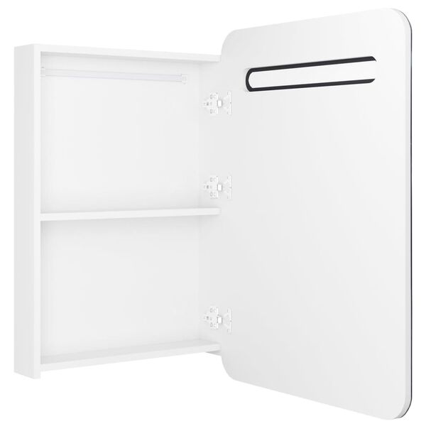 vidaXL Καθρέφτης Μπάνιου με Ντουλάπι & LED Λαμπερό Λευκό 60x11x80 εκ.