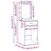 vidaXL Κομοδίνο Μαύρη δρυς 50 x 41 x 135 εκ Επεξεργασμένο ξύλο