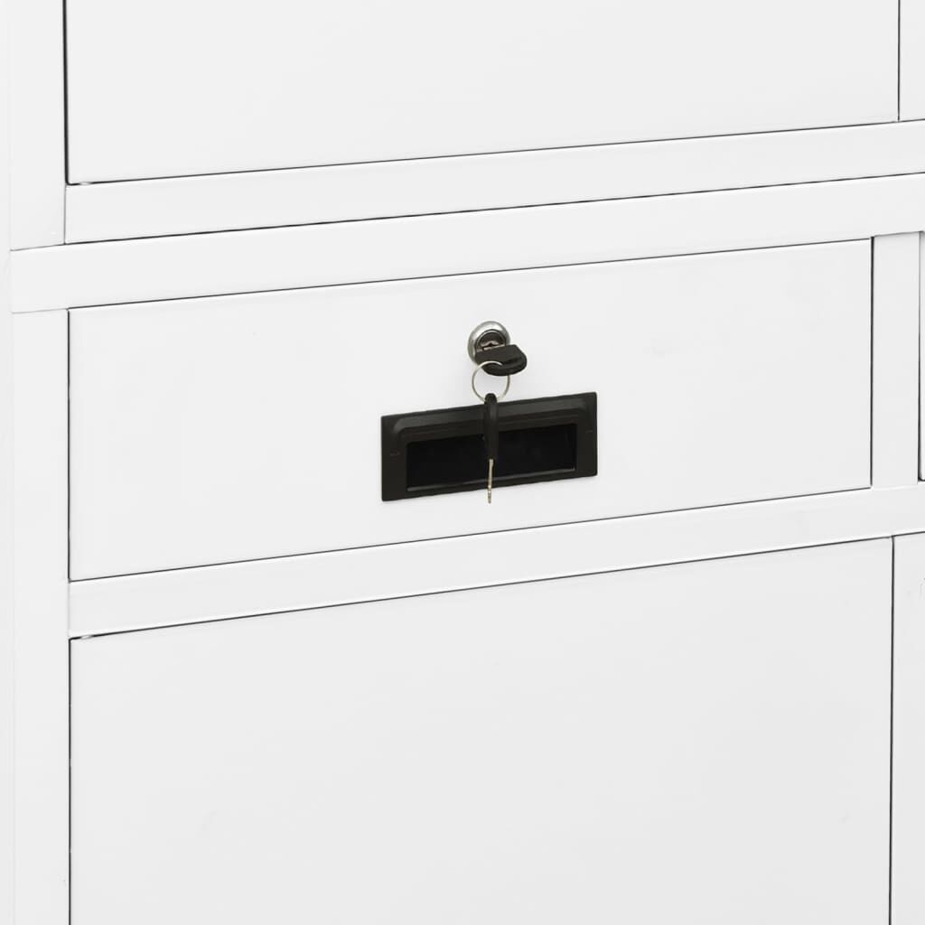 vidaXL Ντουλάπα Γραφείου Λευκή 90 x 40 x 180 εκ. Ατσάλινη
