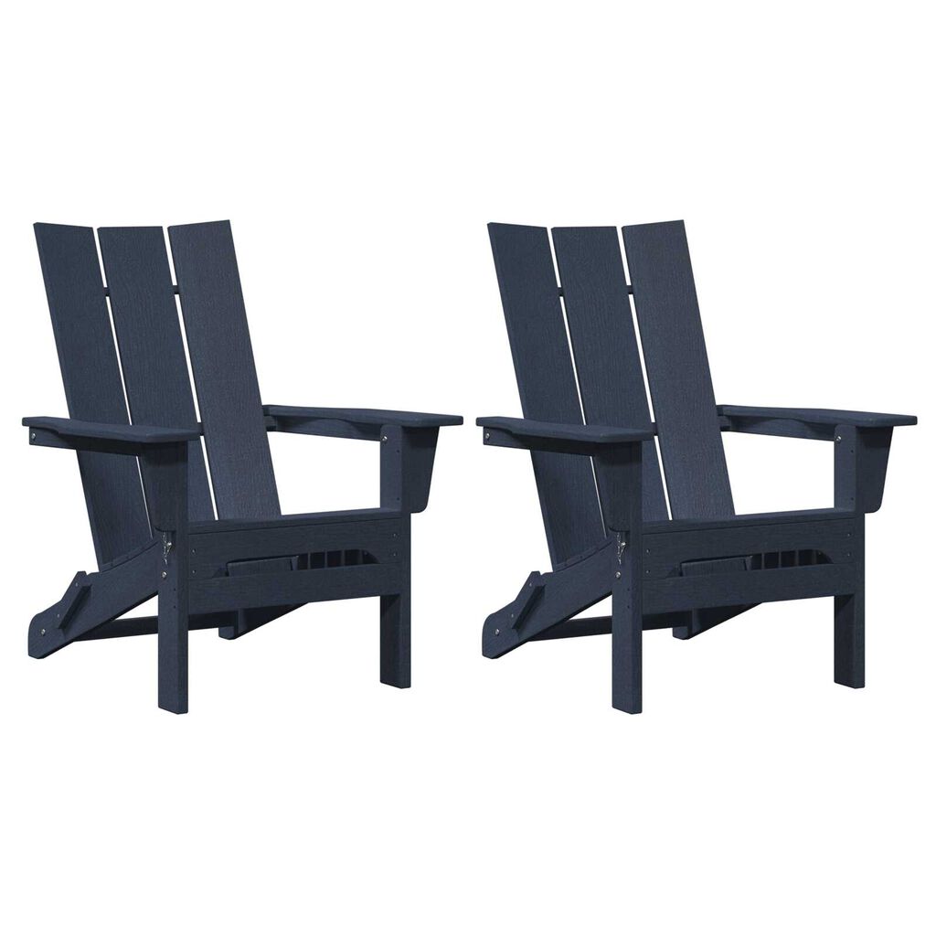 vidaXL Πτυσσόμενες Καρέκλες Adirondack 2 τμχ Ναυτικό μπλε 74.5x80.5x90 cm HDPE