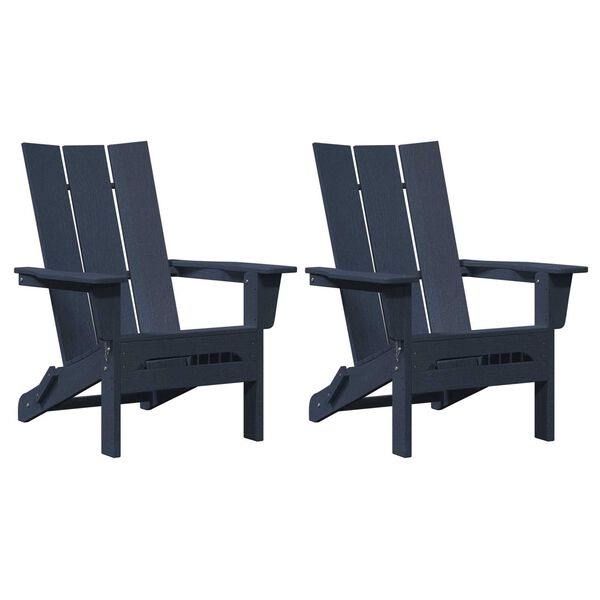 vidaXL Πτυσσόμενες Καρέκλες Adirondack 2 τμχ Ναυτικό μπλε 74.5x80.5x90 cm HDPE
