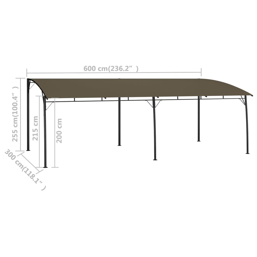 vidaXL Τεντοπέργκολα Κήπου Taupe 6 x 3 x 2,55 μ.