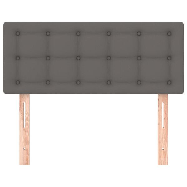 vidaXL Κεφαλάρι Κρεβατιού Γκρι 100x5x78/88 εκ. από Συνθετικό Δέρμα