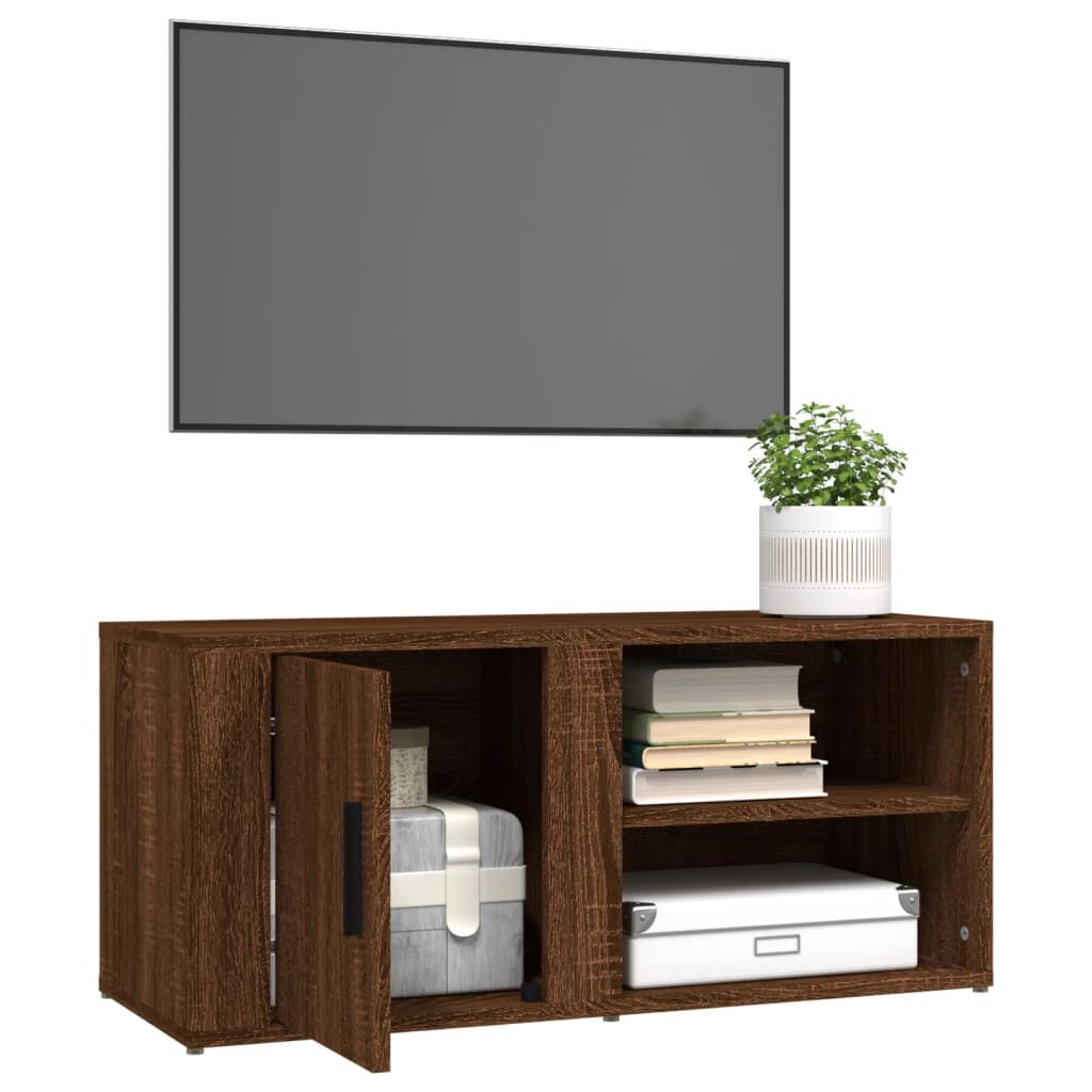 vidaXL Έπιπλο Τηλεόρασης Καφέ Δρυς 80x31,5x36 εκ. Επεξεργασμένο Ξύλο