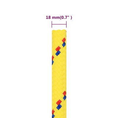 vidaXL Σχοινί Ναυτιλίας Κίτρινο 18 χιλ. 25 μ. από Πολυπροπυλένιο