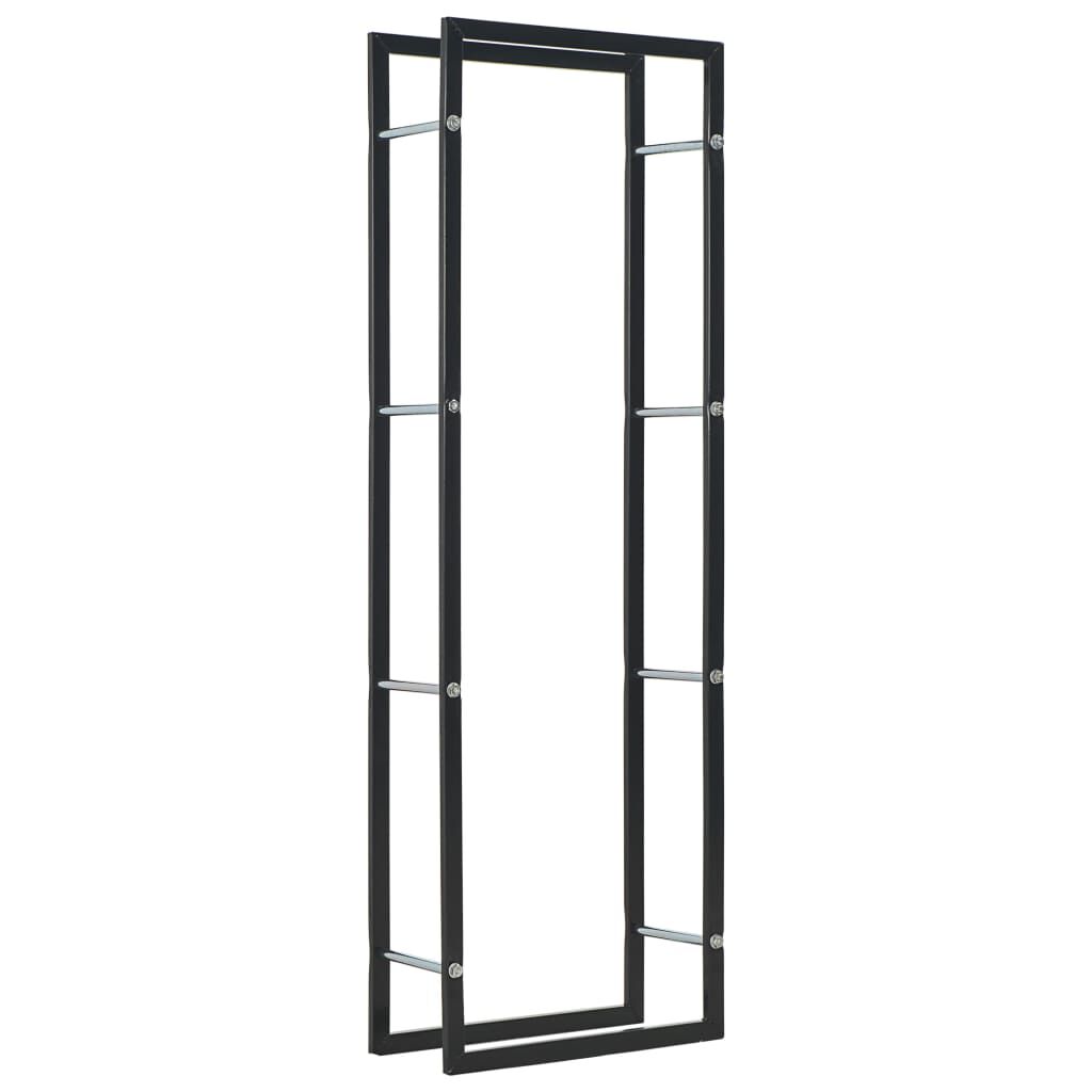 vidaXL Ράφι Καυσόξυλων Μαύρο 50 x 20 x 150 εκ. Ατσάλινο