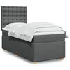 vidaXL Κρεβάτι Boxspring με Στρώμα Σκούρο Γκρι 90x200 εκ. Υφασμάτινο