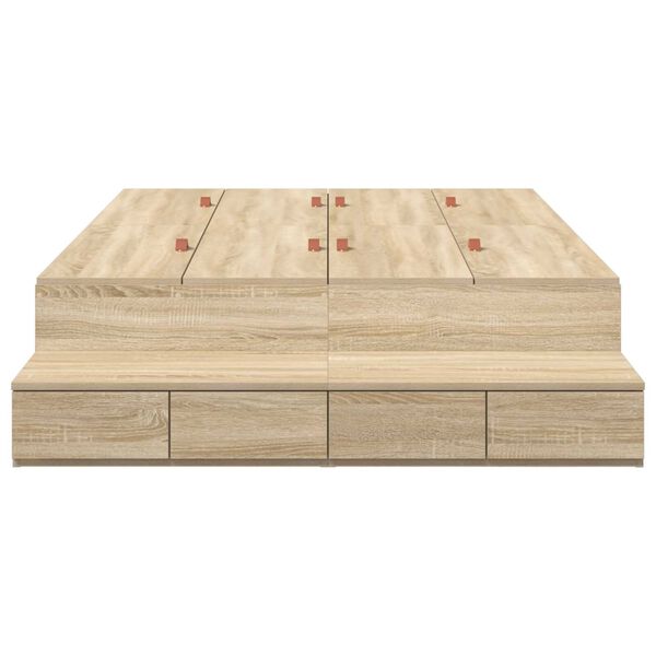 vidaXL Κρεβάτι Αποθήκευσης Sonoma Oak 120x200 εκ