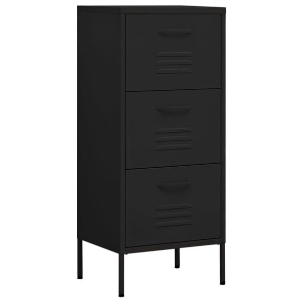 vidaXL Ντουλάπι Αποθήκευσης Μαύρο 42,5x35x101,5 εκ. από Ατσάλι