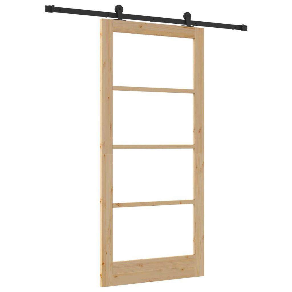 vidaXL Συρόμενη Πόρτα ORKDAL Καφέ 93 x 202 cm Ξύλο και μέταλλο