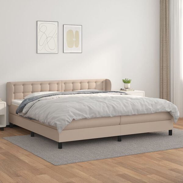 vidaXL &Kappa;&rho;&epsilon;&beta;ά&tau;&iota; Boxspring &mu;&epsilon; &Sigma;&tau;&rho;ώ&mu;&alpha; &Kappa;&alpha;&pi;&omicron;&upsilon;&tau;&sigma;ί&nu;&omicron; 200x200&epsilon;&kappa;.&alpha;&pi;ό &Sigma;&upsilon;&nu;&theta;.&Delta;έ&rho;&mu;&alpha;
