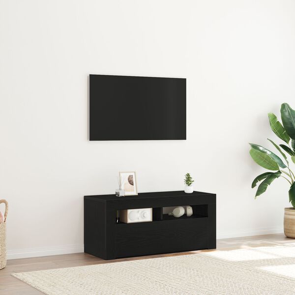 vidaXL Ντουλάπι TV Μαύρο 90 x 35 x 40 εκ. Επεξεργασμένο ξύλο