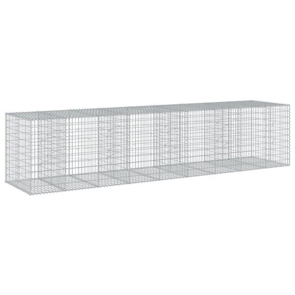 vidaXL Συρματοκιβώτιο με Κάλυμμα 450x100x100εκ από Γαλβανισμένο Χάλυβα