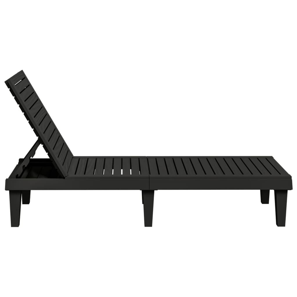 vidaXL Ξαπλώστρα Μαύρη 155 x 58 x 83 εκ. από Πολυπροπυλένιο