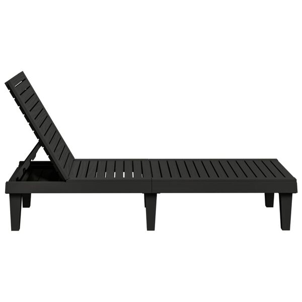vidaXL Ξαπλώστρα Μαύρη 155 x 58 x 83 εκ. από Πολυπροπυλένιο