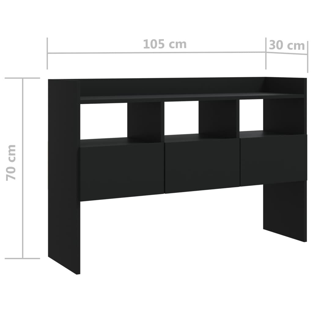 vidaXL Μπουφές Μαύρος 105 x 30 x 70 εκ. από Επεξ. Ξύλο