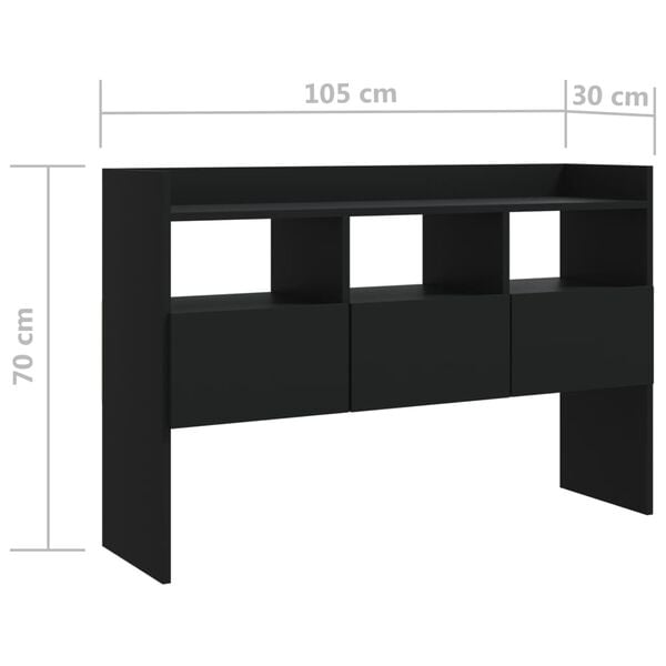 vidaXL Μπουφές Μαύρος 105 x 30 x 70 εκ. από Επεξ. Ξύλο