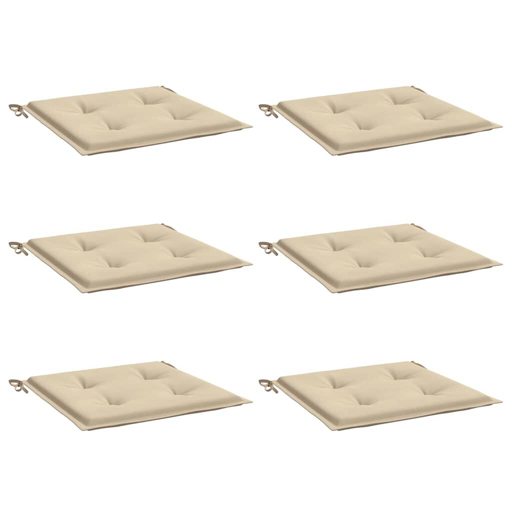 vidaXL Μαξιλάρια Καρέκλας Κήπου 2 τεμ. Μπεζ 40x40x4 εκ. Υφασμάτινα