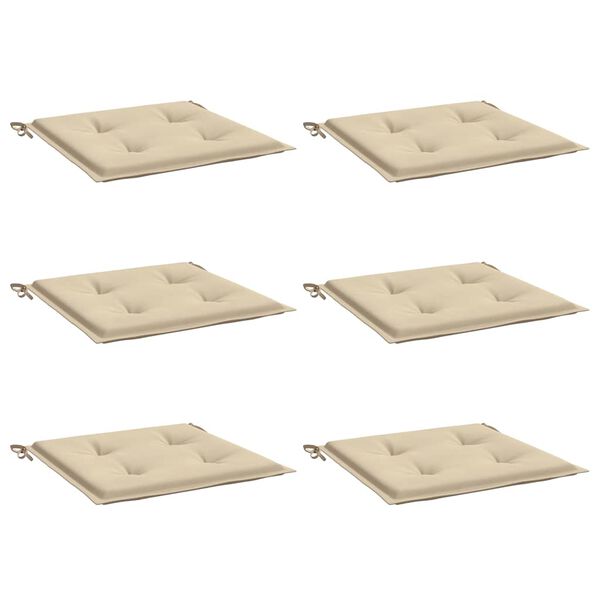 vidaXL Μαξιλάρια Καρέκλας Κήπου 2 τεμ. Μπεζ 40x40x4 εκ. Υφασμάτινα