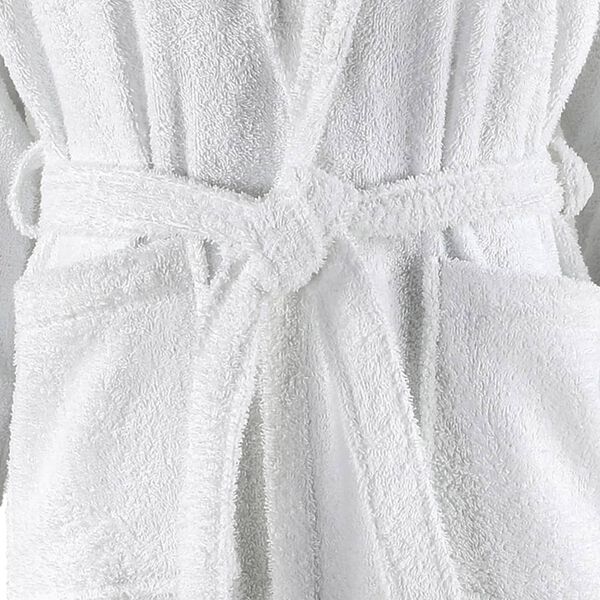 vidaXL Μπουρνούζι Unisex Πετσετέ Λευκό S από 100% Βαμβάκι