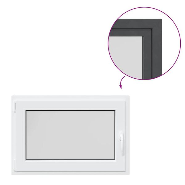 vidaXL Παράθυρο Υπογείου "RISOR" 90x70 εκ. Ανακλινόμενο & Περιστρεφόμενο DIN Αριστερό Ανθρακί