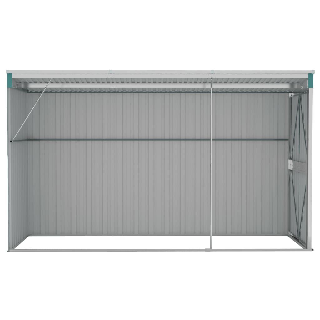 vidaXL Αποθήκη Κήπου Επιτοίχια Πράσινη 118x288x178 εκ από Γαλβ. Ατσάλι