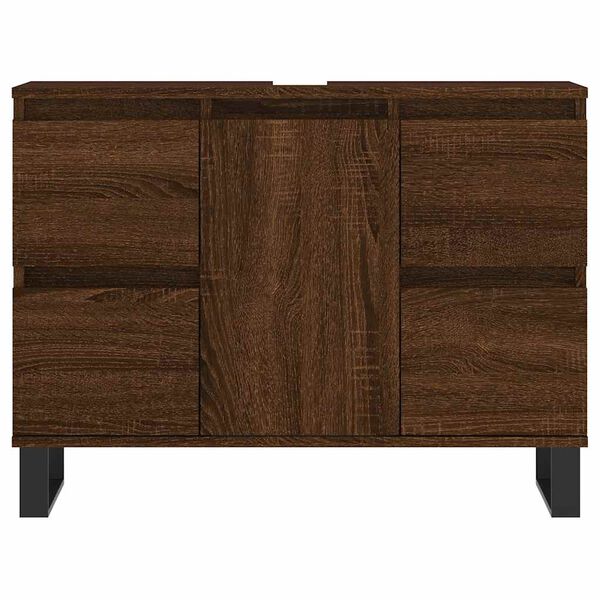 vidaXL Ντουλάπι Μπάνιου Καφέ Δρυς 80 x 33 x 60 εκ. Επεξεργασμένο Ξύλο