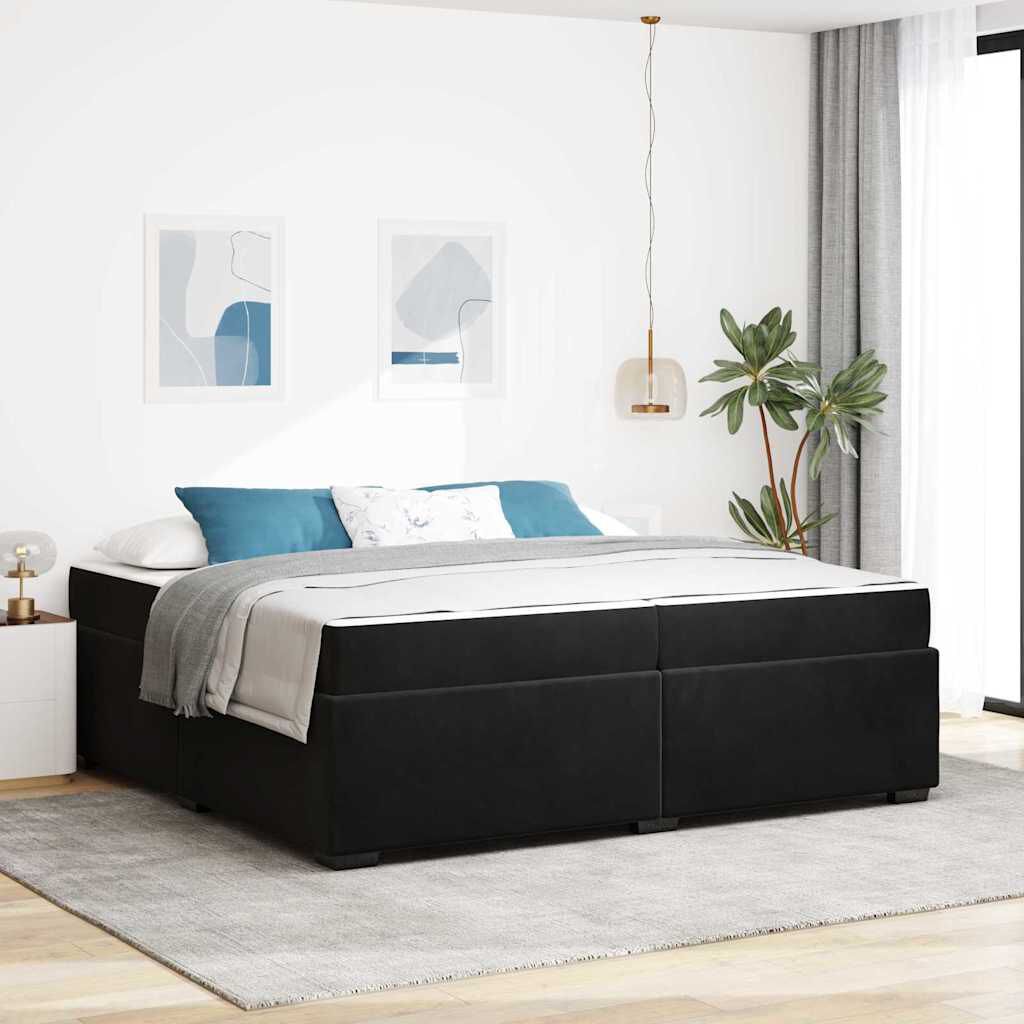 vidaXL Σκελετός Κρεβατιού με στρώμα Μαύρο 200 x 200 cm Βελούδο