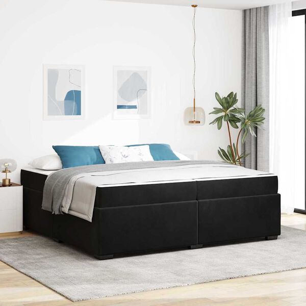 vidaXL Σκελετός Κρεβατιού με στρώμα Μαύρο 200 x 200 cm Βελούδο