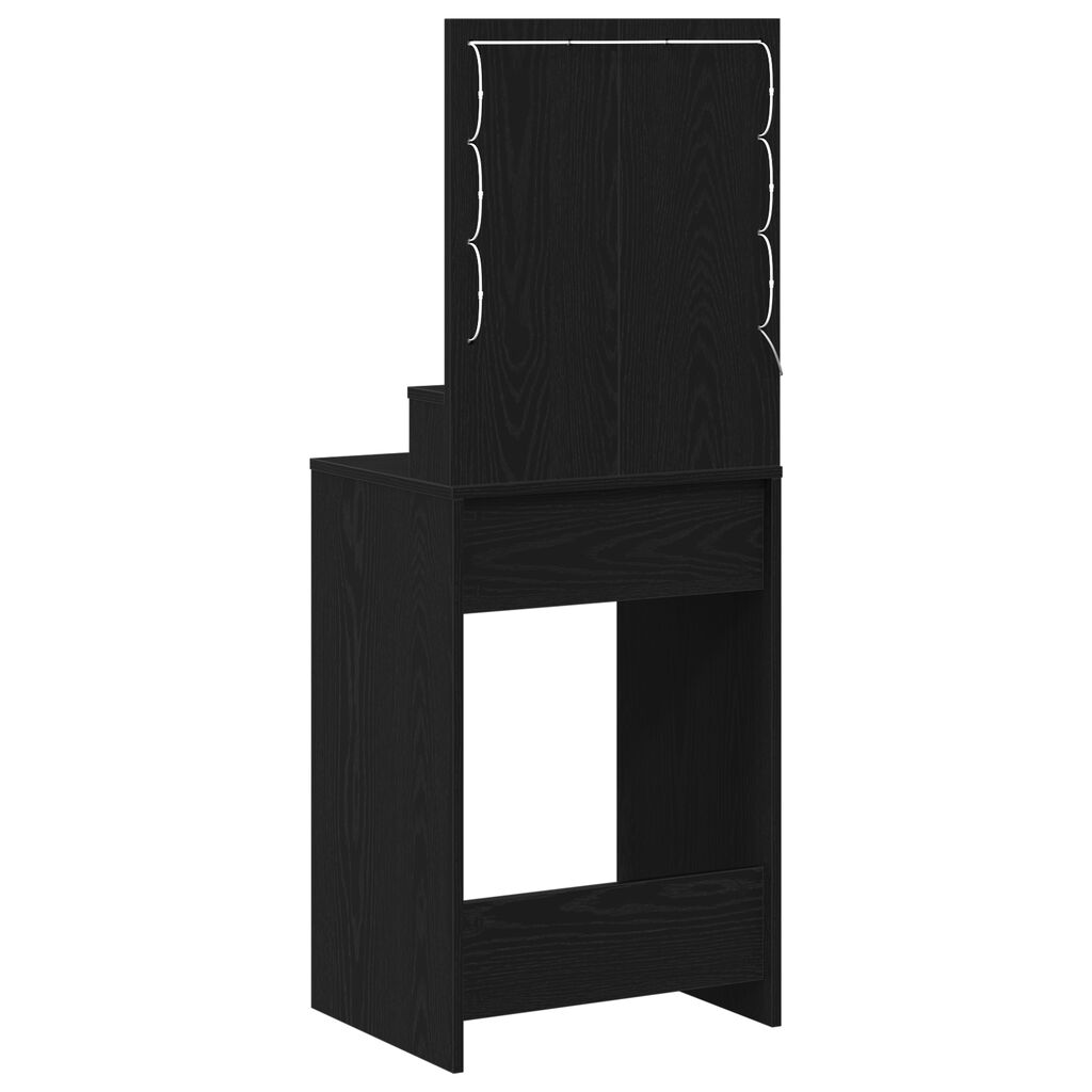 vidaXL Κομοδίνο με ράφι Μαύρη δρυς 50 x 41 x 135 εκ Επεξεργασμένο ξύλο