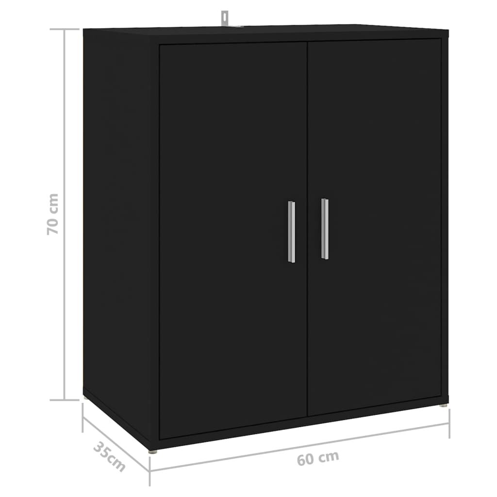 vidaXL Παπουτσοθήκη Μαύρη 60 x 35 x 70 εκ. από Επεξ. Ξύλο