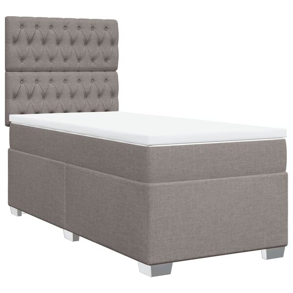 vidaXL &Kappa;&rho;&epsilon;&beta;ά&tau;&iota; Boxspring &mu;&epsilon; &Sigma;&tau;&rho;ώ&mu;&alpha; Taupe 90x200 &epsilon;&kappa;. &Upsilon;&phi;&alpha;&sigma;&mu;ά&tau;&iota;&nu;&omicron;