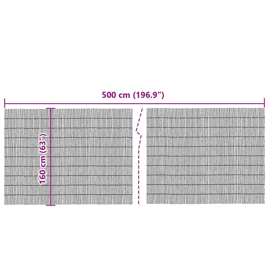 Αγροτικός φράχτης καλαμιών vidaXL 500x160 εκ.