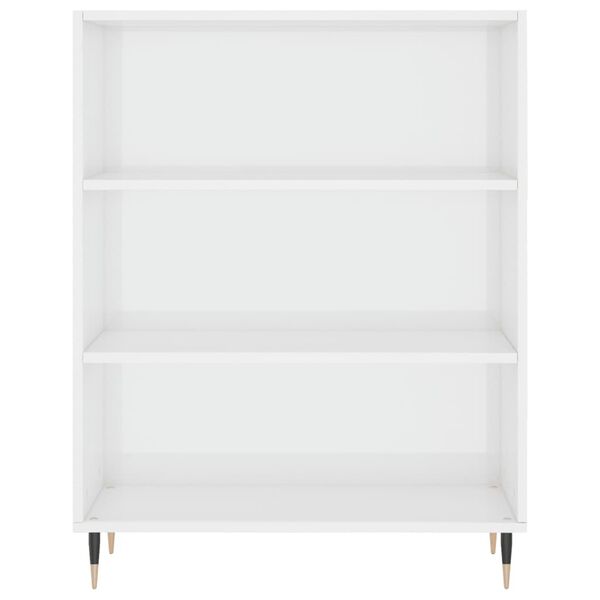 vidaXL Βιβλιοθήκη Γυαλιστερό Λευκό 69,5x32,5x90 εκ. Επεξεργασμένο Ξύλο