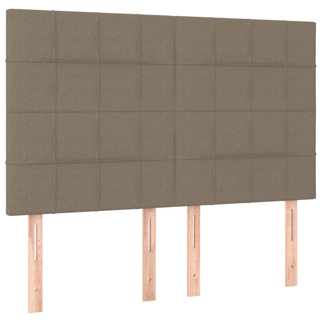 vidaXL Κρεβάτι Boxspring με Στρώμα & LED Taupe 140x200 εκ. Υφασμάτινο