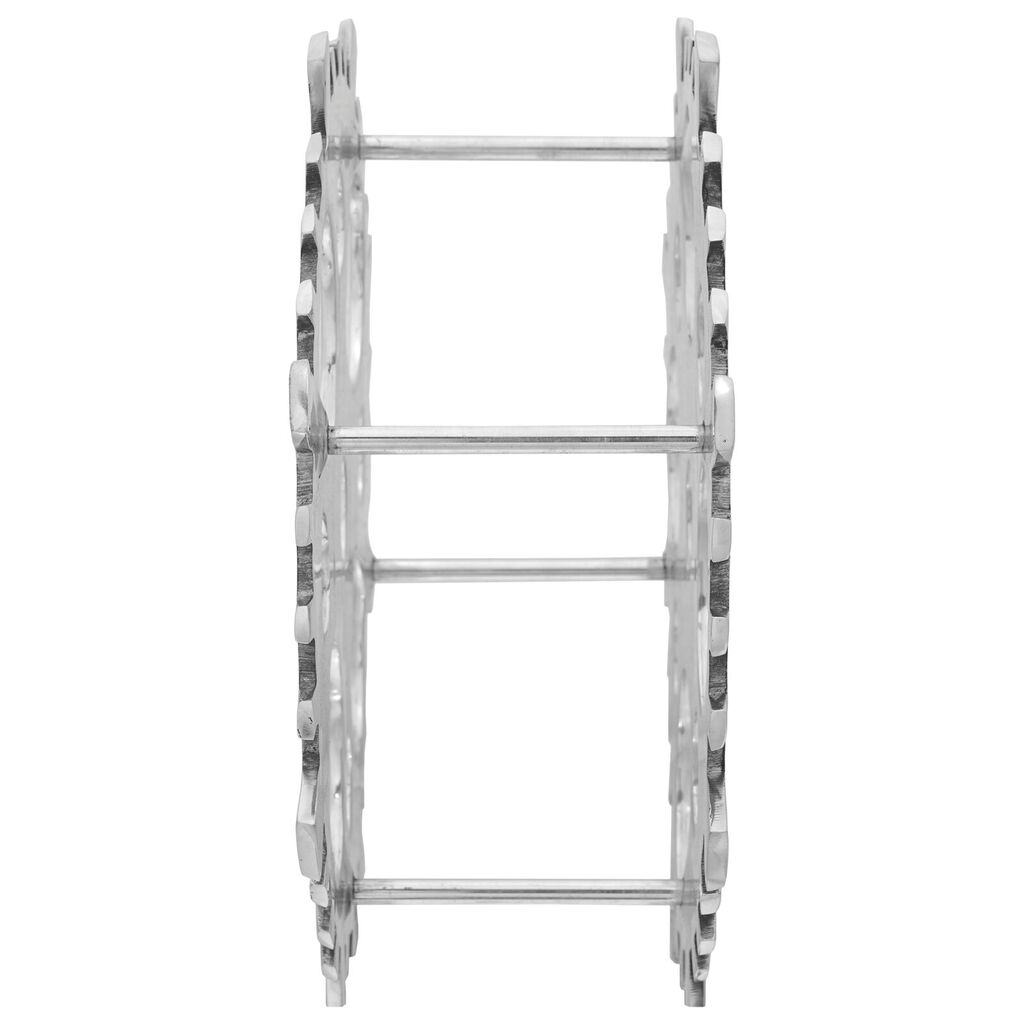 vidaXL Ράφι κρασιού Ασημί 15.4x5.5x15.4 ίντσες Αλουμίνιο