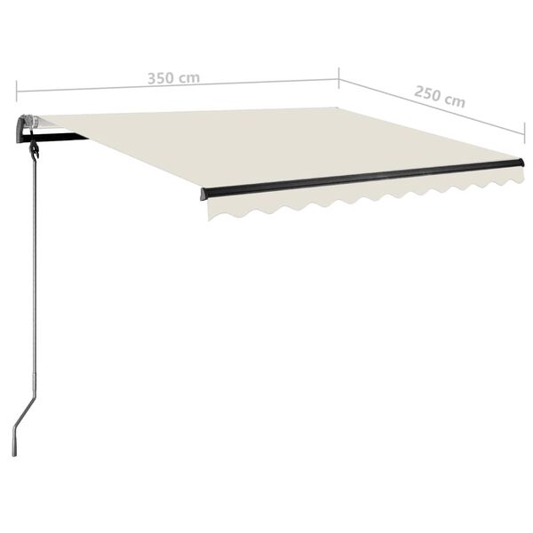 vidaXL Τέντα Αυτόματη Ανεξάρτητη Κρεμ 350 x 250 εκ.