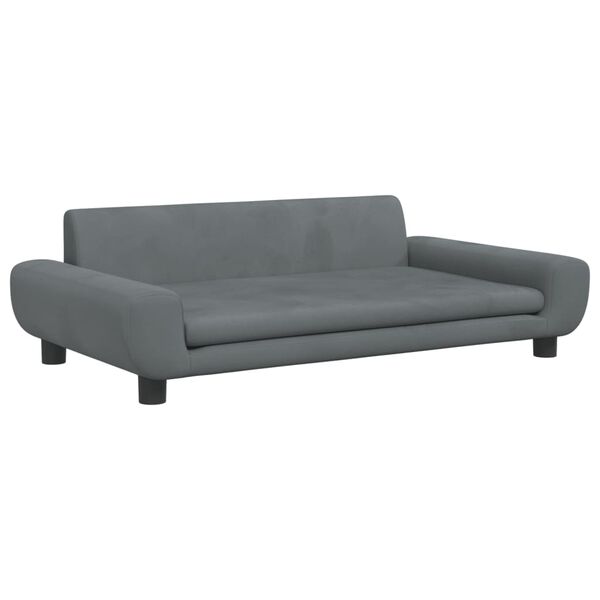vidaXL Καναπές Παιδικός Σκούρο Γκρι 100 x 54 x 33 εκ. από Βελούδο