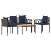vidaXL &Sigma;&epsilon;&tau; &Epsilon;&xi;&omega;&tau;&epsilon;&rho;&iota;&kappa;ώ&nu; &Epsilon;&pi;ί&pi;&lambda;&omega;&nu; 4 pcs &Gamma;&kappa;&rho;&iota; &kappa;&alpha;&iota; Navy Blue &sigma;&upsilon;&nu;&theta;&epsilon;&tau;&iota;&kappa;ό &rho;&alpha;&tau;ά&nu;