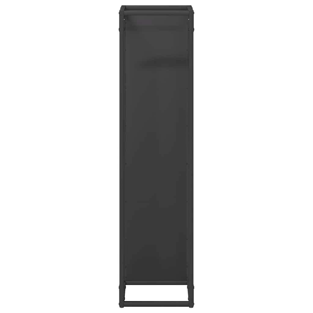 vidaXL Ράφι για καυσόξυλα Μαύρο 25x25x100 εκ. Ατσάλι ψυχρής έλασης