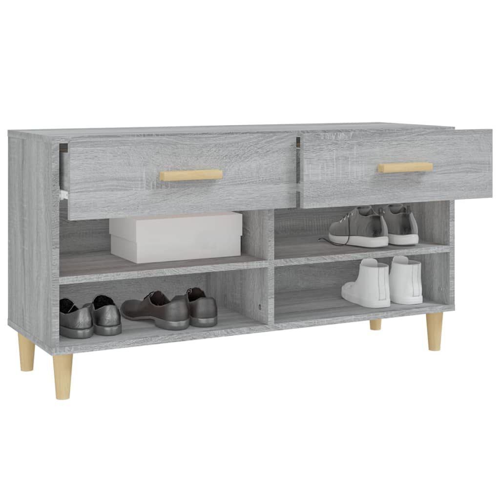 vidaXL Παπουτσοθήκη Γκρι Sonoma 102x35x55 εκ. από Επεξεργασμένο Ξύλο