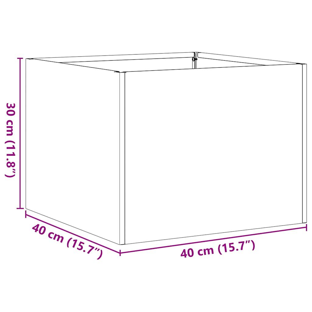 vidaXL Ζαρντινιέρα Μαύρη 40x40x30 εκ. από Χάλυβα