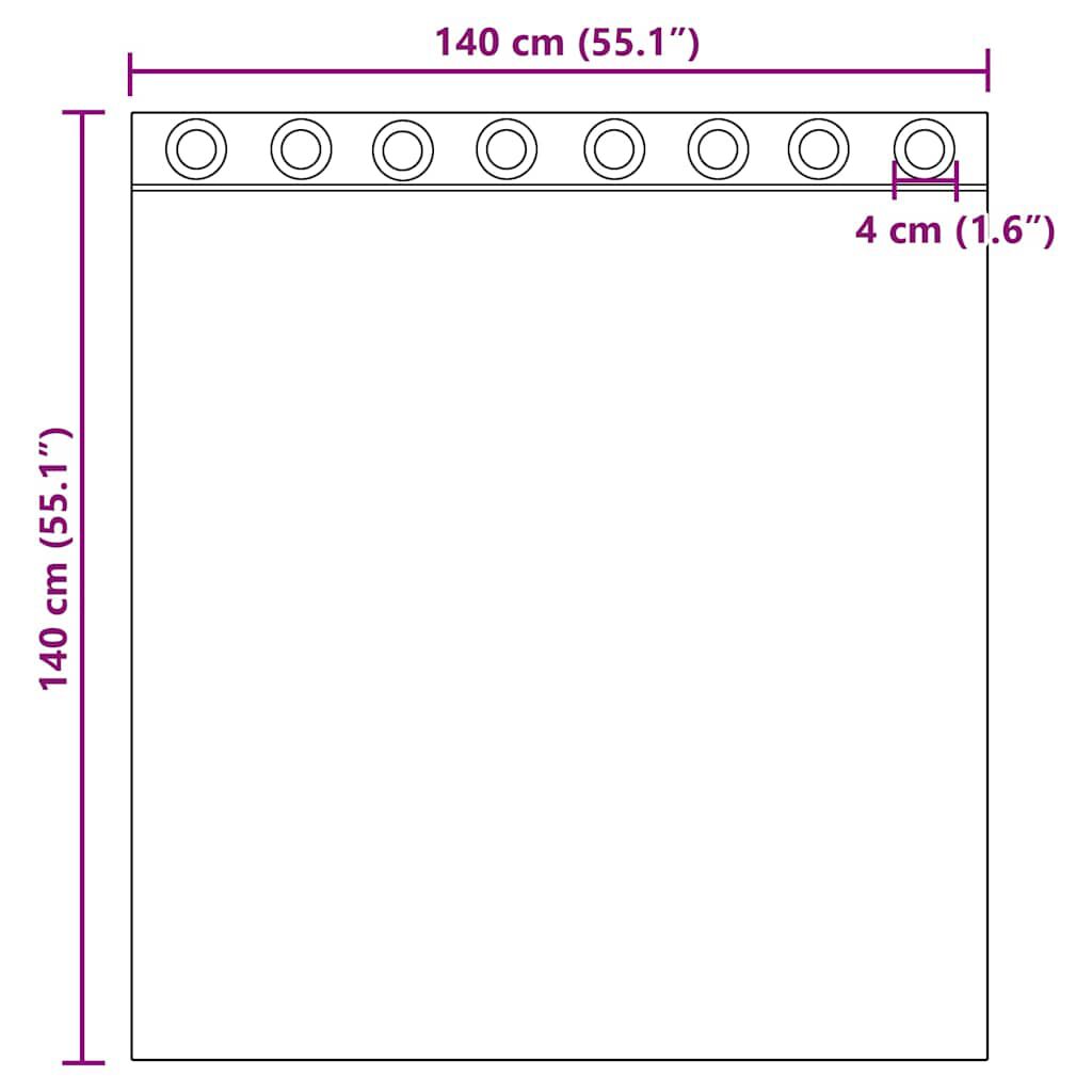 vidaXL Κουρτίνες Voile με ροδέλες 2 τεμάχια Μοβ 140x140 εκ.