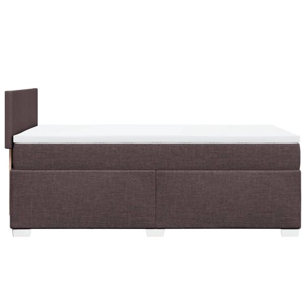 vidaXL Κρεβάτι Boxspring με Στρώμα Σκούρο Καφέ 80x200 εκ. Υφασμάτινο
